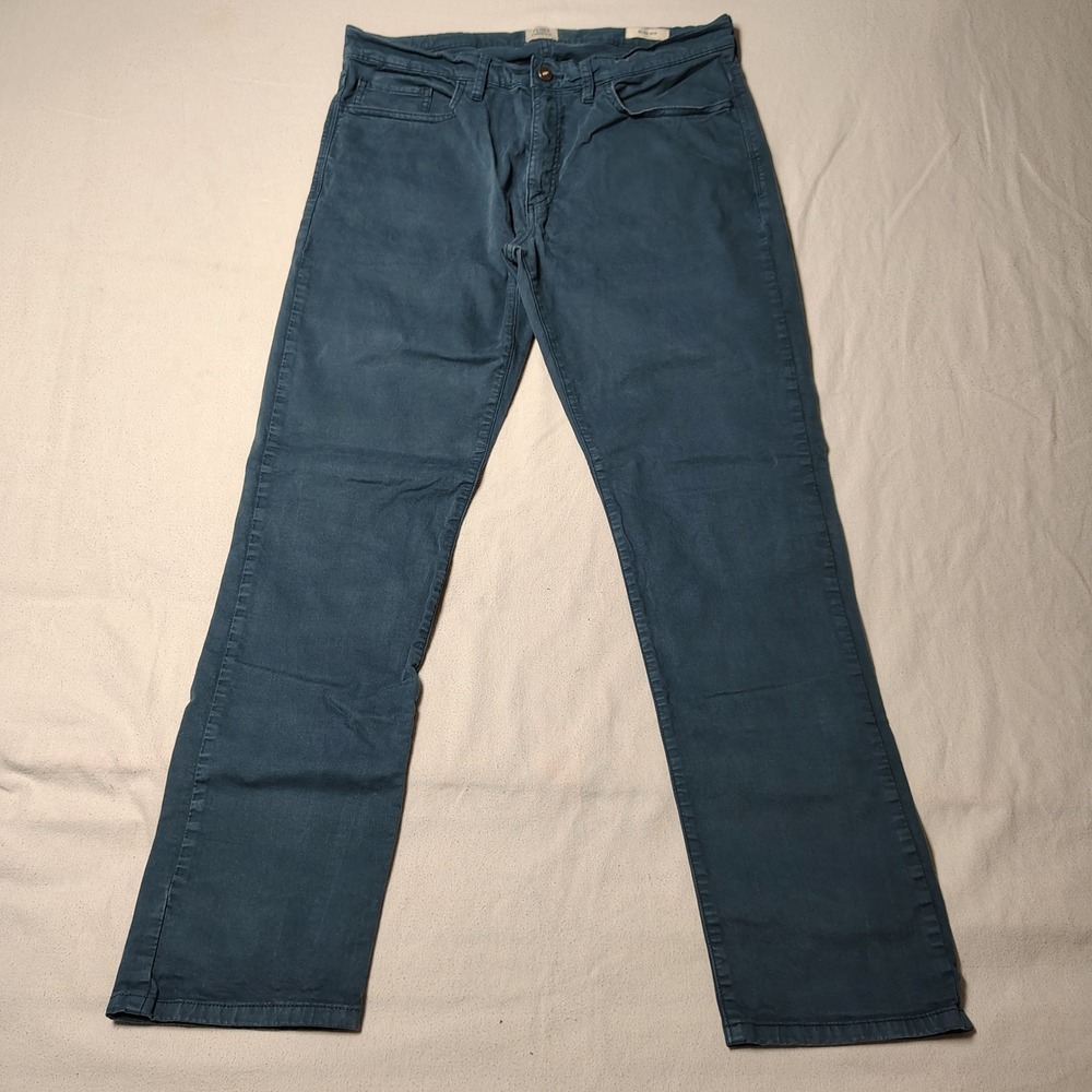 Flint and Tinder Mens 365 Pant 34x32 Blue Cotton Spandex Slim Fit Chino